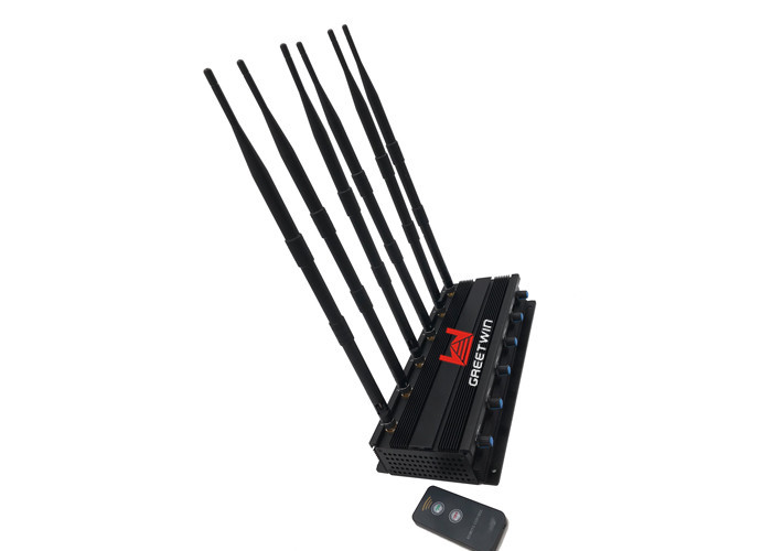 6 Band Remote Control 4g Mobile Phone Jammer / 2G 3G LTE uhf vhf jammer