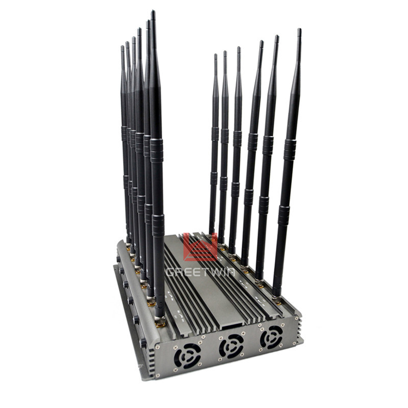 12 Channels WIFI5.8G, UHF/ VHF LOJACK Jamming Distance 60m Signal Jammer