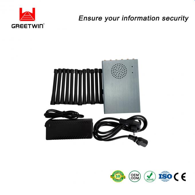 Bloqueador port&aacute;til de la se&ntilde;al del tel&eacute;fono m&oacute;vil de la emisi&oacute;n 5G Lte 12w de la se&ntilde;al del tel&eacute;fono m&oacute;vil de AC240V WCDMA 0