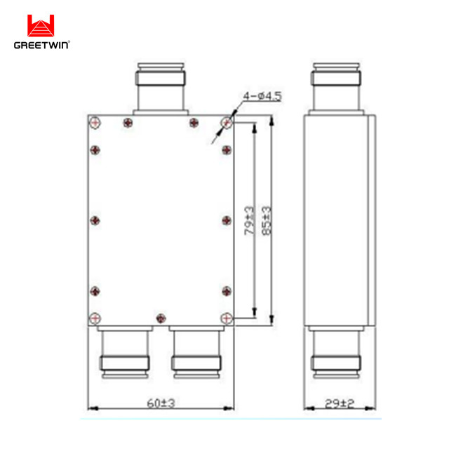 LTE 698~4000MHz 50W Divisor de potencia de tel&eacute;fono celular 2 v&iacute;as 1