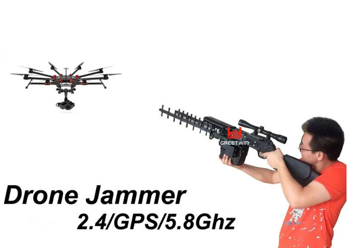 Glonass 2.4G 5.8G GPS Digital Drone Signal Jammers 2KM Long Distance